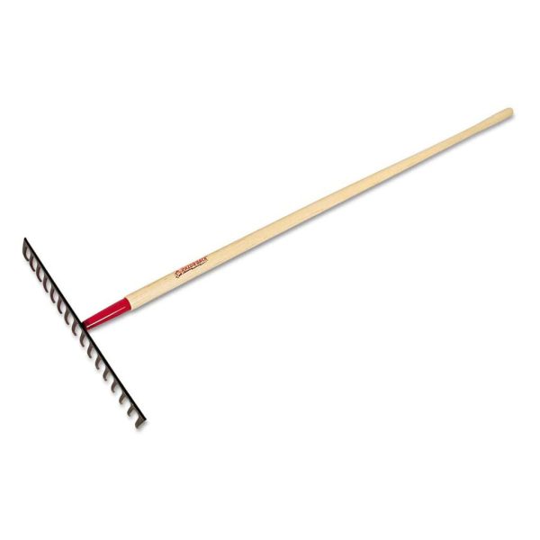 Razor-Back 63111 Level Head Rake with Steel Head, Wood Handle, 16-Tine Fashion
