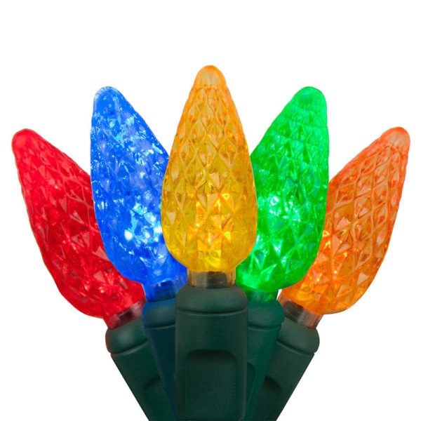 Holiday Wonderland 47872-88A Christmas C6 LED 70-Light Set, Multi-Color, 18.6  For Sale