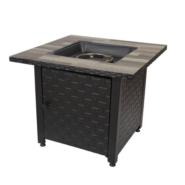 Appalachia Stainless Steel Propane Fire Pit Table. Color: Black Gray, #6491 Fashion