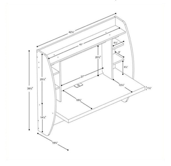 Prepac Floating Computer Desk with Storage - Black - #95CE Sale - Image 2