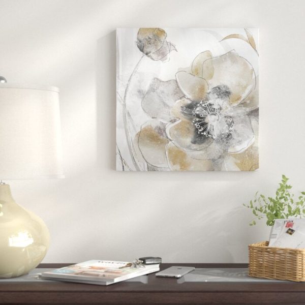 Taupe Spring Poppy I  - Oil Painting Print 26x26(1968RR) Fashion