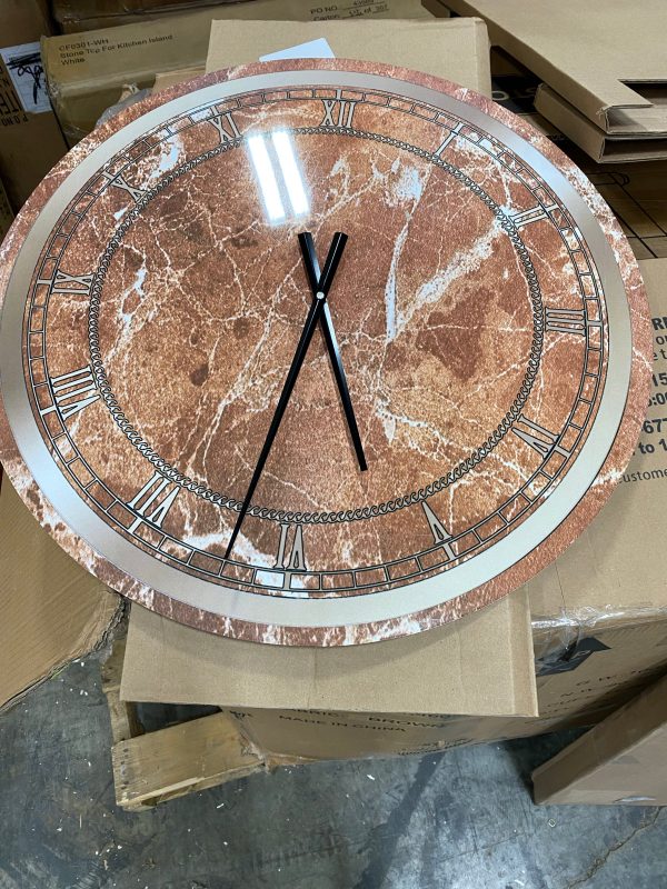 Faux Marble Look Plastic Wall Clock AS IS(1965RR) Sale - Image 2