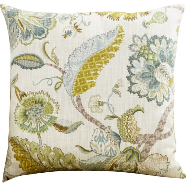Polla Peacock Cotton Floral Throw Pillow, #120HA Fashion - Image 2