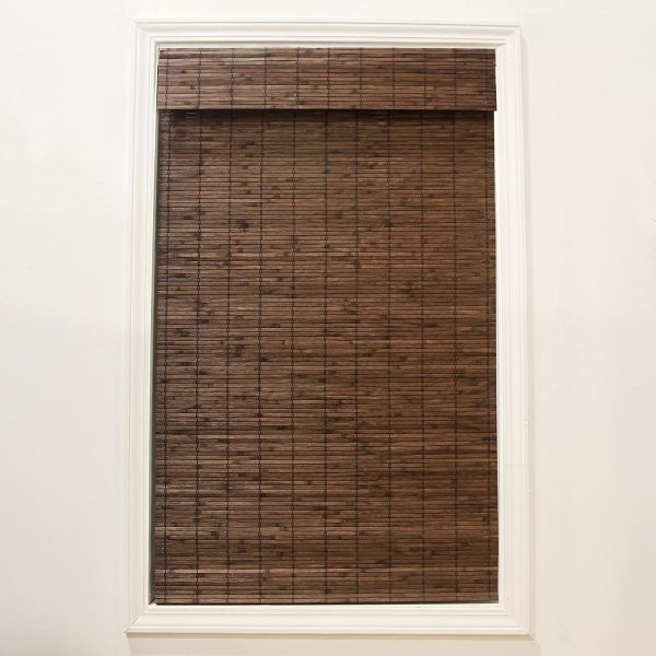 Cordless Flatstick Semi-Sheer Bamboo Roman Shade, 23 in. W x 64 in. L Cocoa  Set of 2 #894HW Fashion