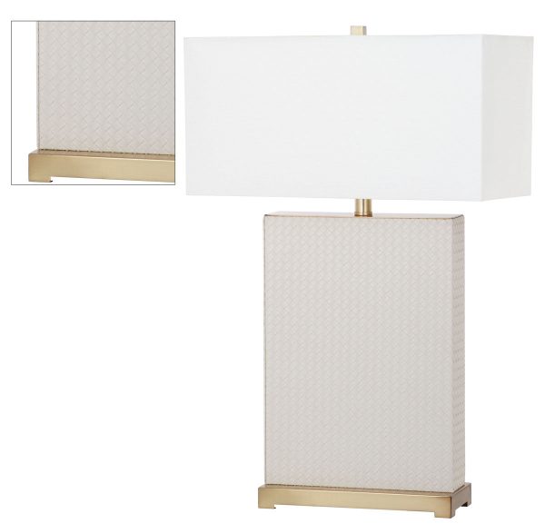 Joyce 27.75-Inch H Faux Woven Leather Table Lamp (Set of 2) 473CDR For Discount - Image 3