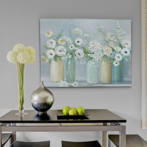 Blooming Meadow Beauties  Watercolor Painting Print on Wrapped Canvas #908HW Online Sale - Image 4