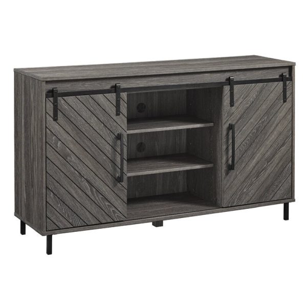 Rolando TV Stand for TVs up to 60  Gray Oak(2064RR) Supply - Image 2