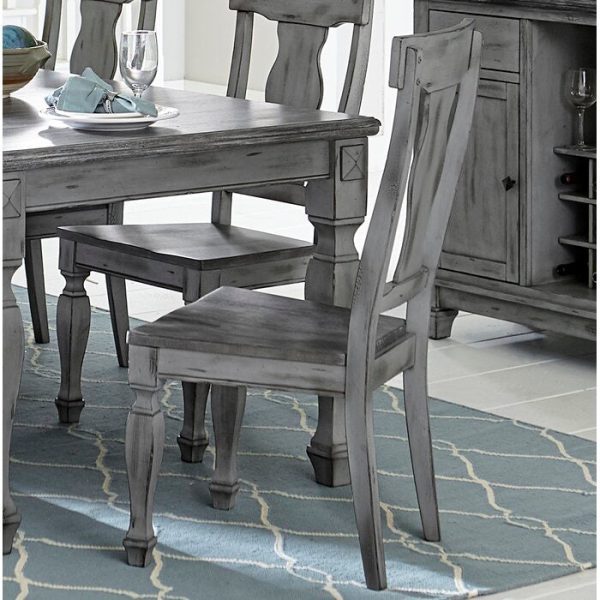 Kara Solid Wood Queen Anne Back Dining Chair in Antique Brown with Gray Undertones (Set of 2) #118HW Online Sale