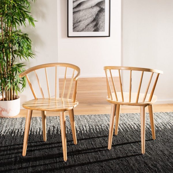 Blanchard Natural Curved Spindle Side Chair - Set of 2 #510HW Cheap