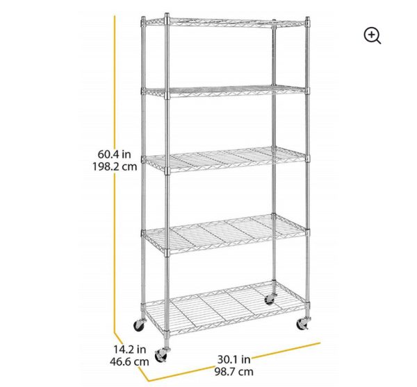 Supreme 5 Shelf Shelving Unit #301-NT For Discount - Image 2