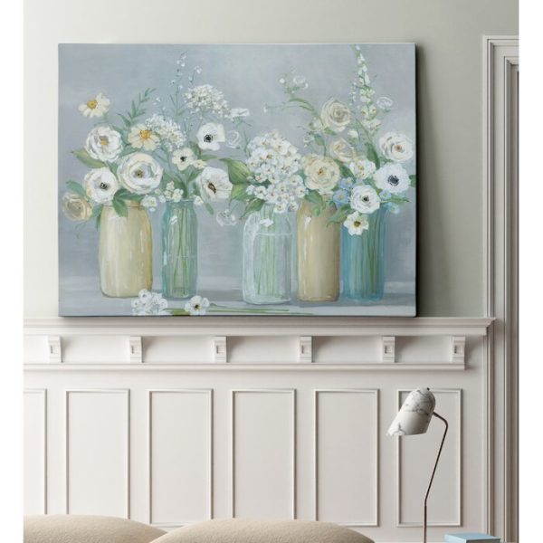 Blooming Meadow Beauties  Watercolor Painting Print on Wrapped Canvas #908HW Online Sale - Image 2
