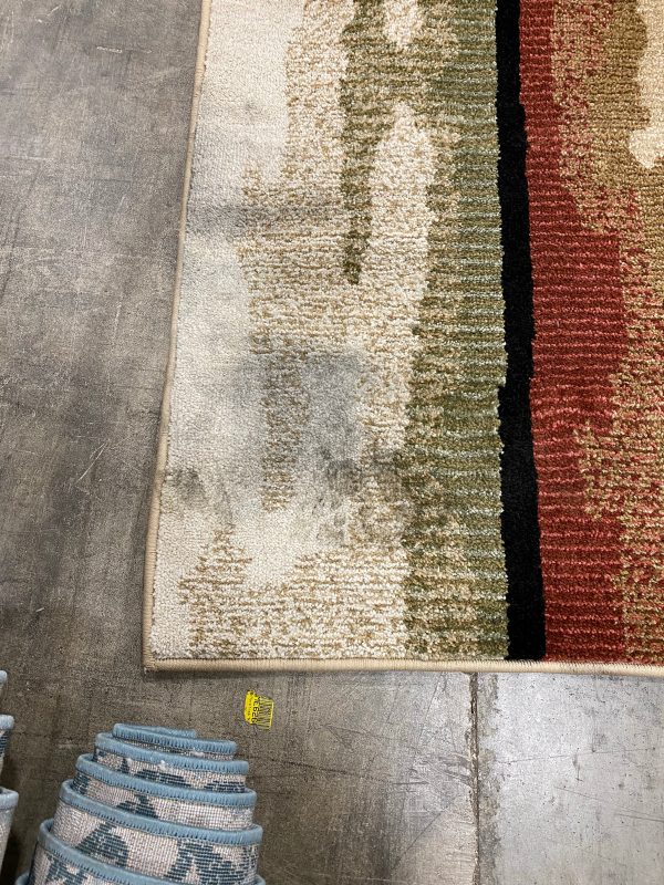 Orian Abstract Stripe Print Area Rug Rock Cliff Multi 7 10  x 12 (2218RR) For Discount - Image 3