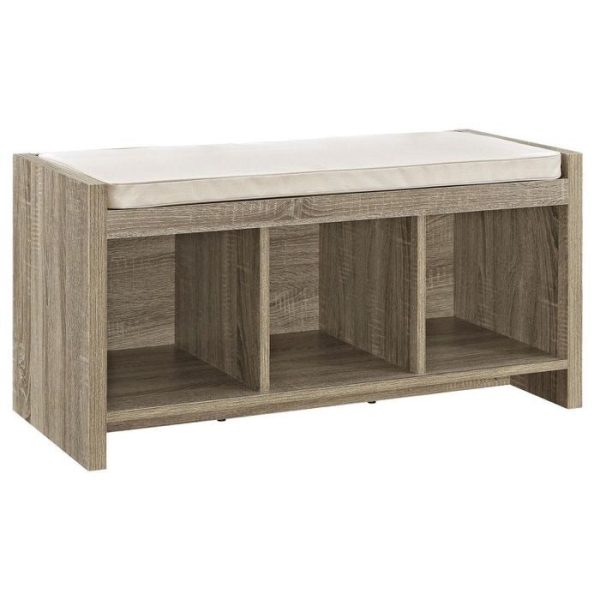 Hendland Entryway Storage Bench with Cushion Drifted Oak(1465) Online now - Image 2