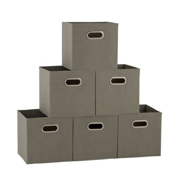 Open Fabric Storage Cube Bins, Set of 12, Color: Teafog #684HW Hot on Sale - Image 2