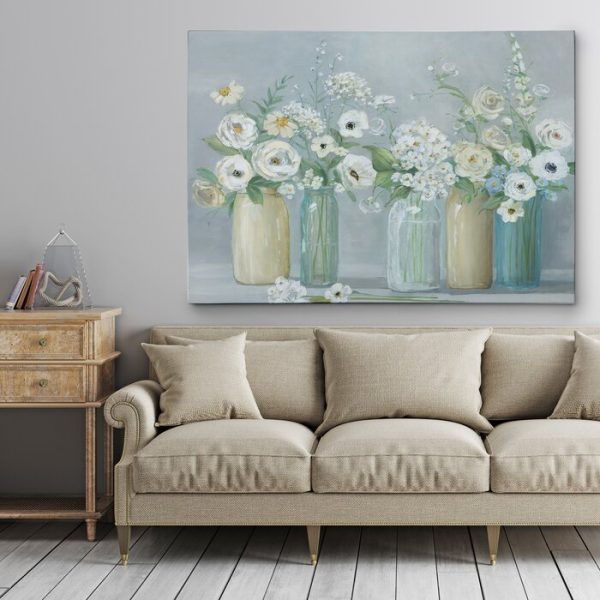 Blooming Meadow Beauties  Watercolor Painting Print on Wrapped Canvas #908HW Online Sale