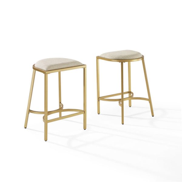 Ellery Counter Stool Set Oatmeal Gold - 2 Stools (Set of 2) For Discount - Image 3