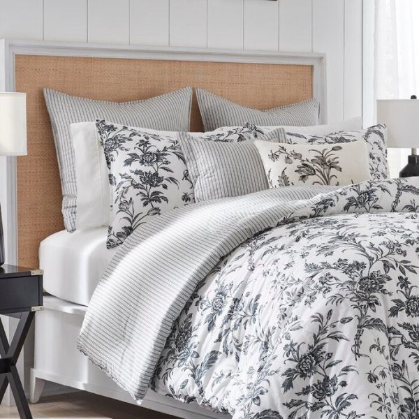 Amberley Floral 100% Cotton Bonus Comforter Set includes Shams and Decorative Pillows, King Discount - Image 2