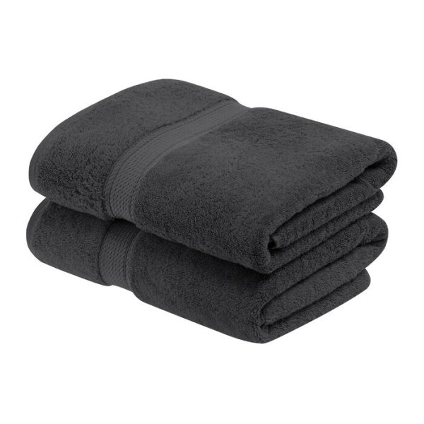 Charcoal Huson 800 GSM Egyptian-Quality Cotton Bath Towel Set (Set of 2) For Discount