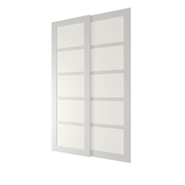 5-Lite Glass Sliding Closet Doors With Installation Hardware Kit (Set of 2) Fashion - Image 2